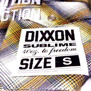 1 Dixxon Flannel, Sublime, Men's Sz. Small White, Yellow & Black, NWT